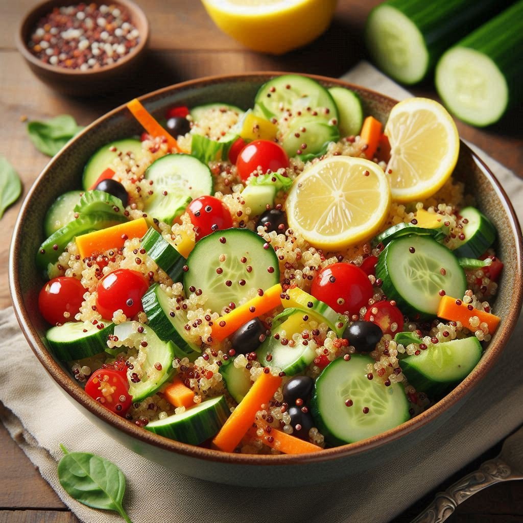 Salada de Quinoa com Legumes e Molho de Limão